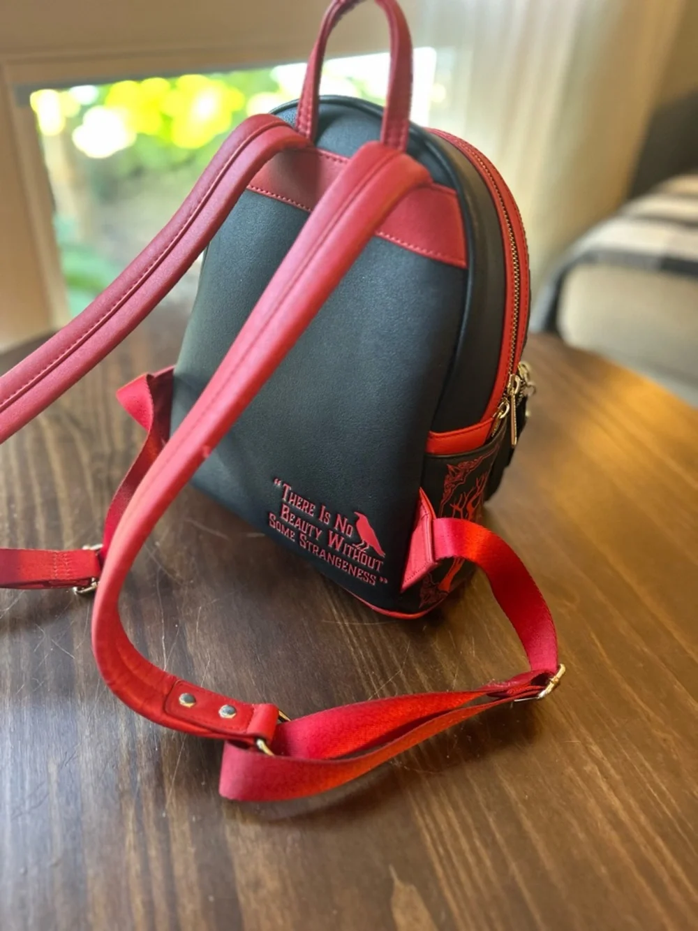 Loungefly Black & Red Edgar Allan Poe Book Stack Mini Backpack - Picture 2 of 2